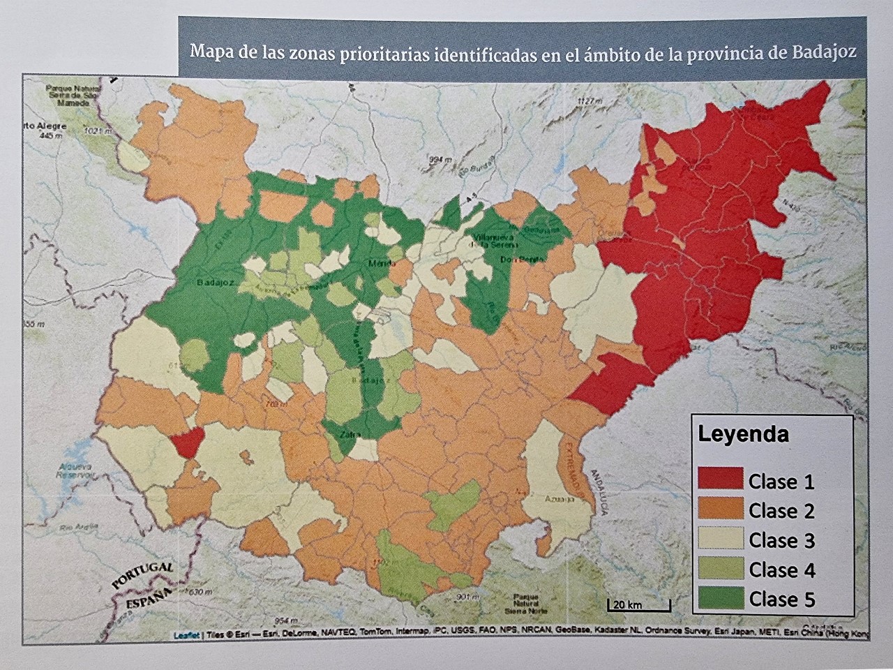 El mapa recoge las zonas con mayor urgencia demográfica.