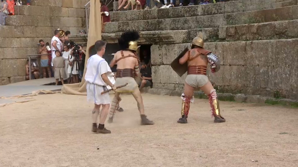 Lucha de gladiadores en el anfiteatro de Mérida