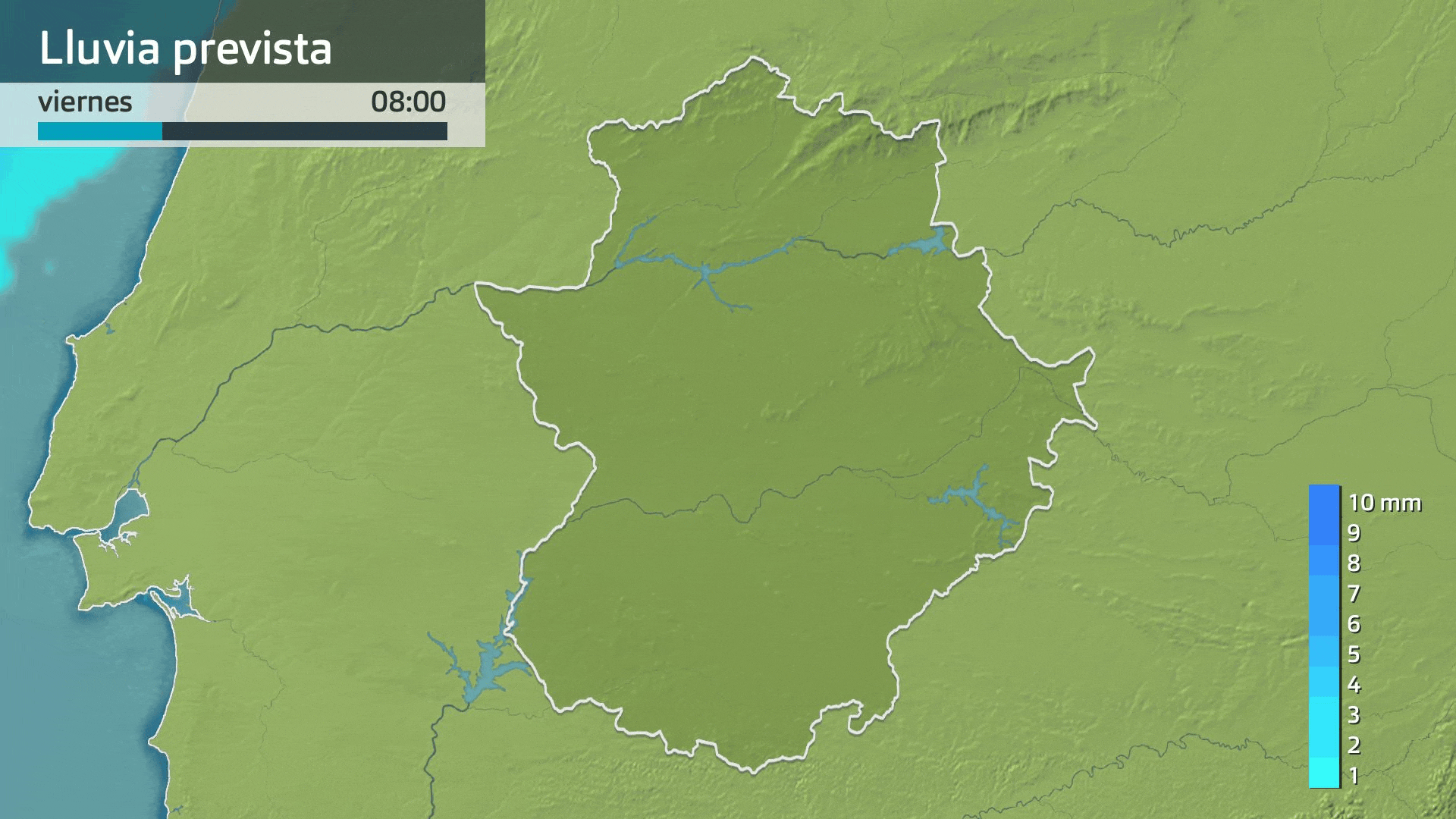 Lluvia prevista para hoy viernes 27 de febrero