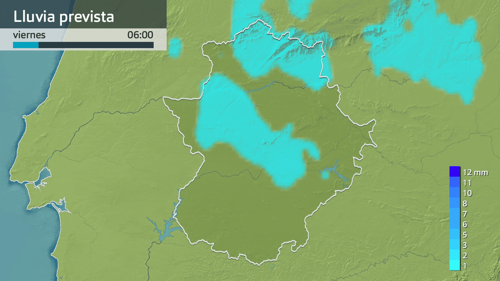 Lluvia prevista para hoy viernes 24 de abril