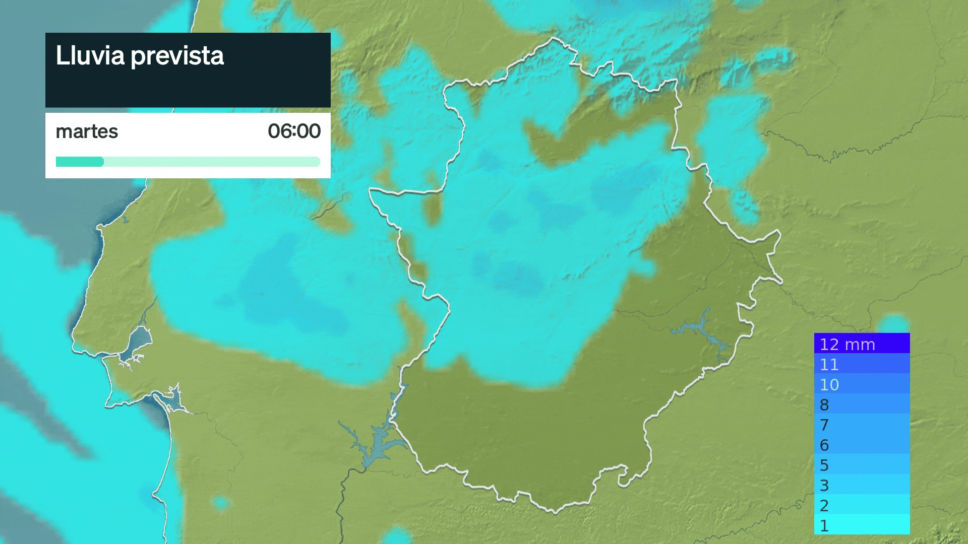 Lluvia prevista para hoy martes 12 de mayo