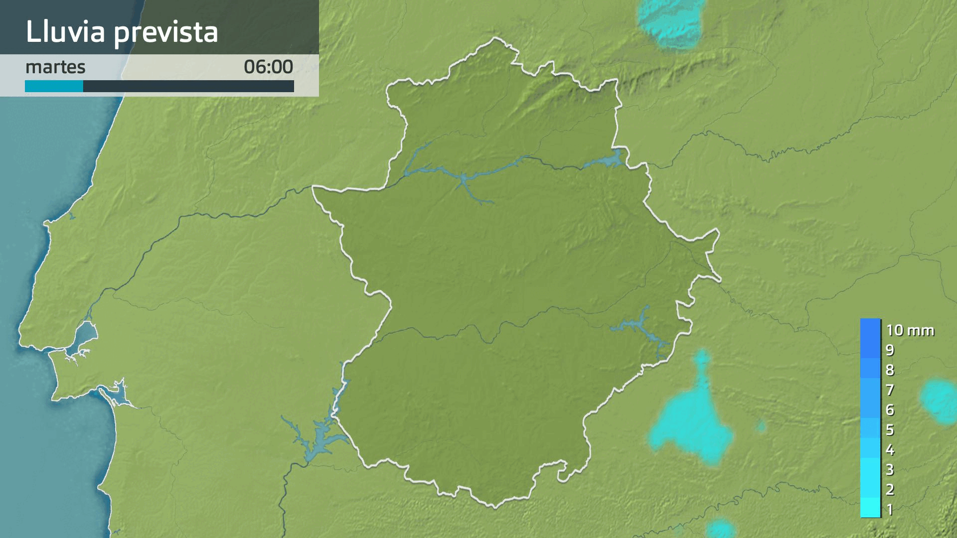Lluvia prevista para hoy martes 25 de marzo