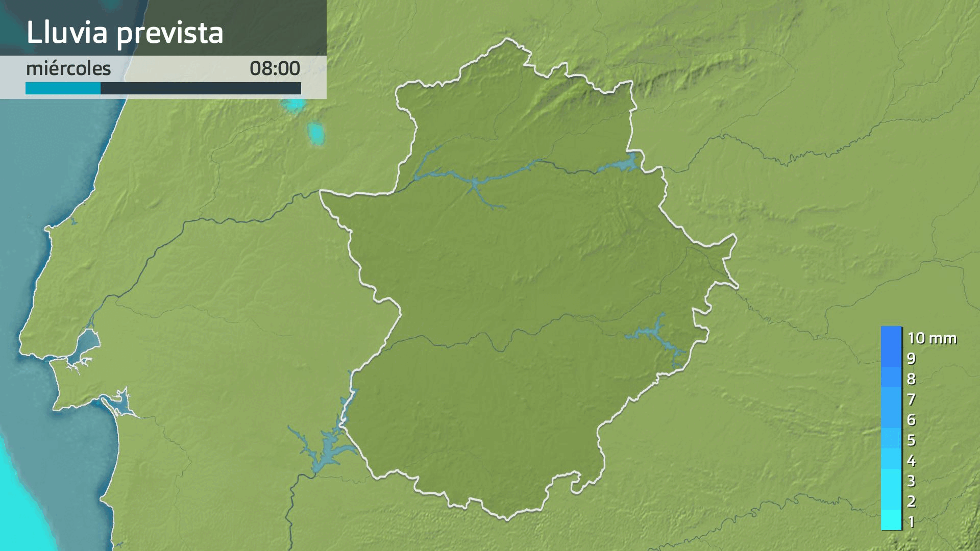 Lluvia prevista para hoy miércoles 2 de abril