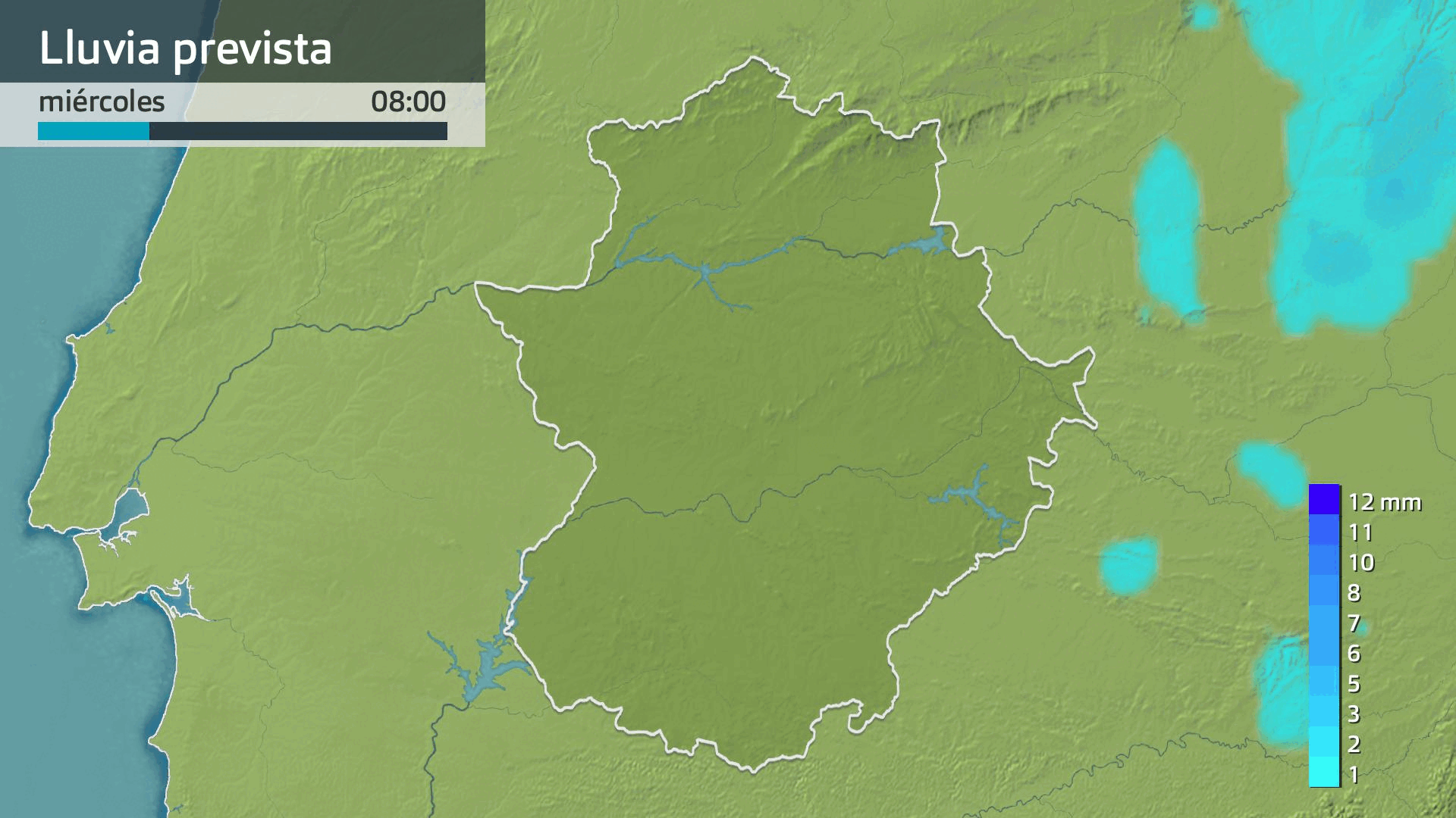 Lluvia prevista para hoy miércoles 14 de mayo
