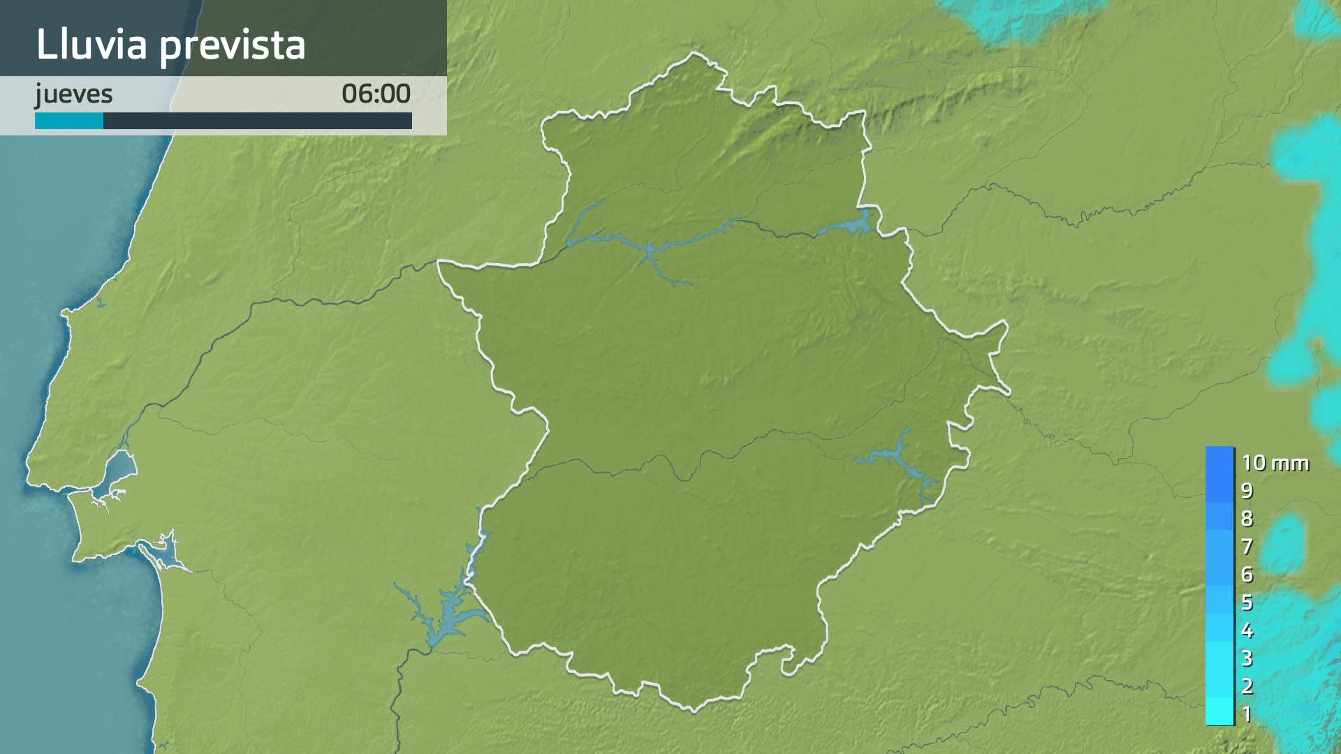 Lluvia prevista para hoy jueves 15 de mayo