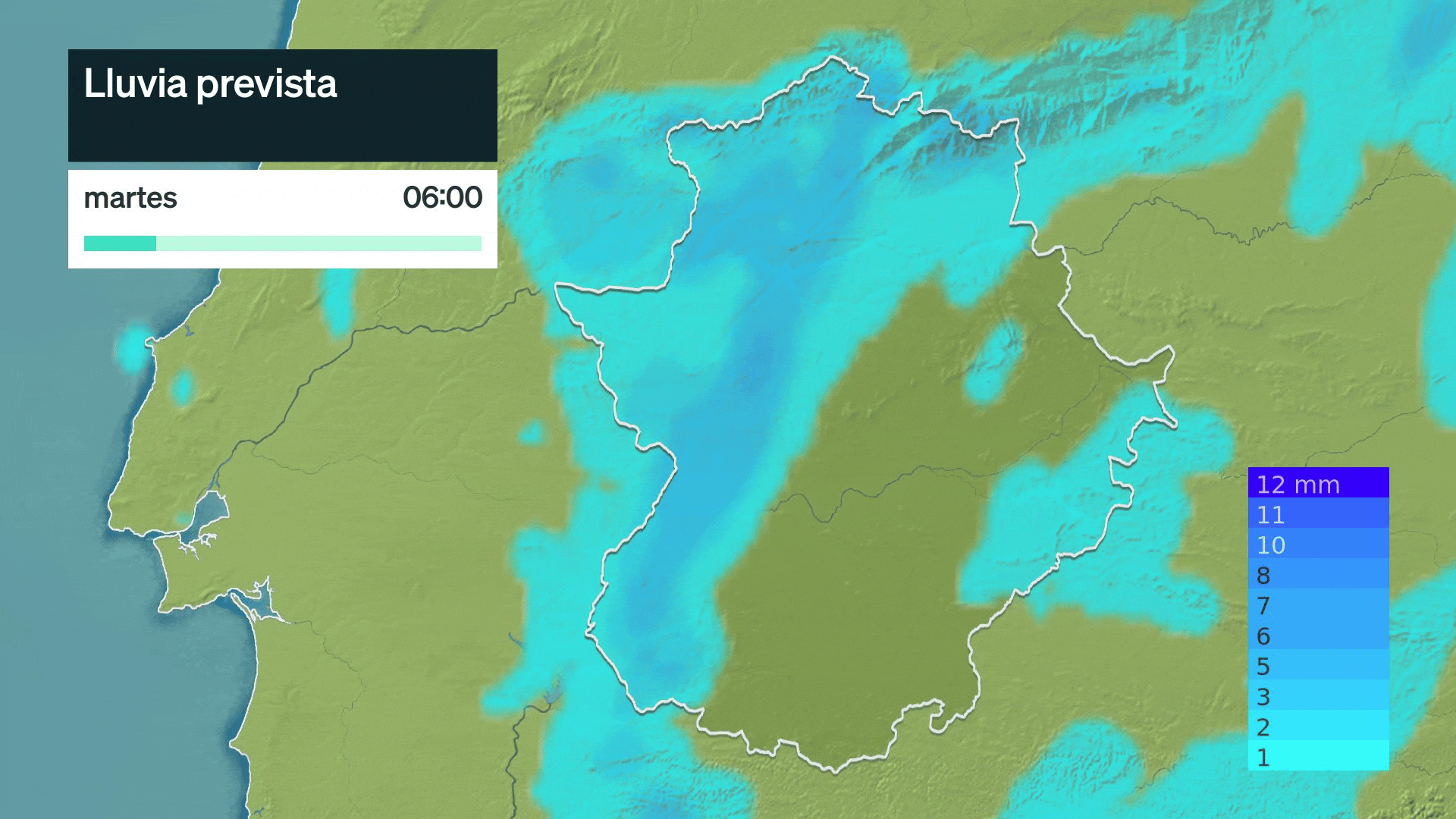 Lluvia prevista para hoy martes 6 de octubre