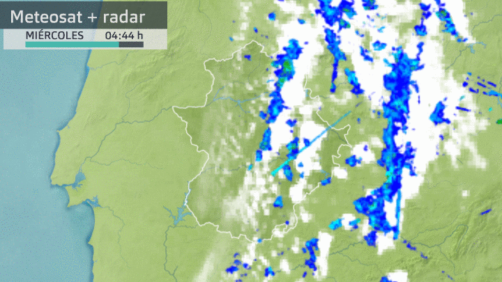 Imagen del Meteosat y el radar de Aemet