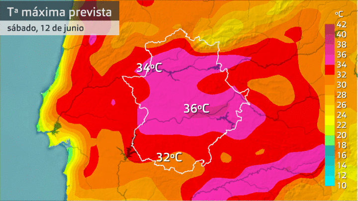 Temperatura máxima prevista para los 3 próximos días