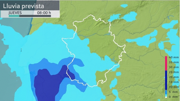Previsión de lluvia para hoy en Extremadura