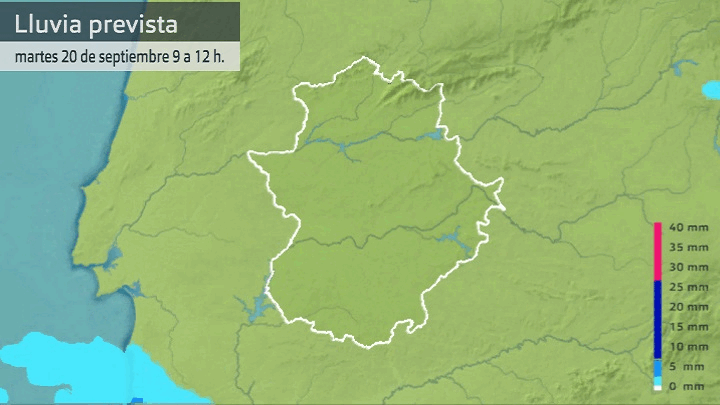 Lluvia prevista para hoy martes 20 de septiembre