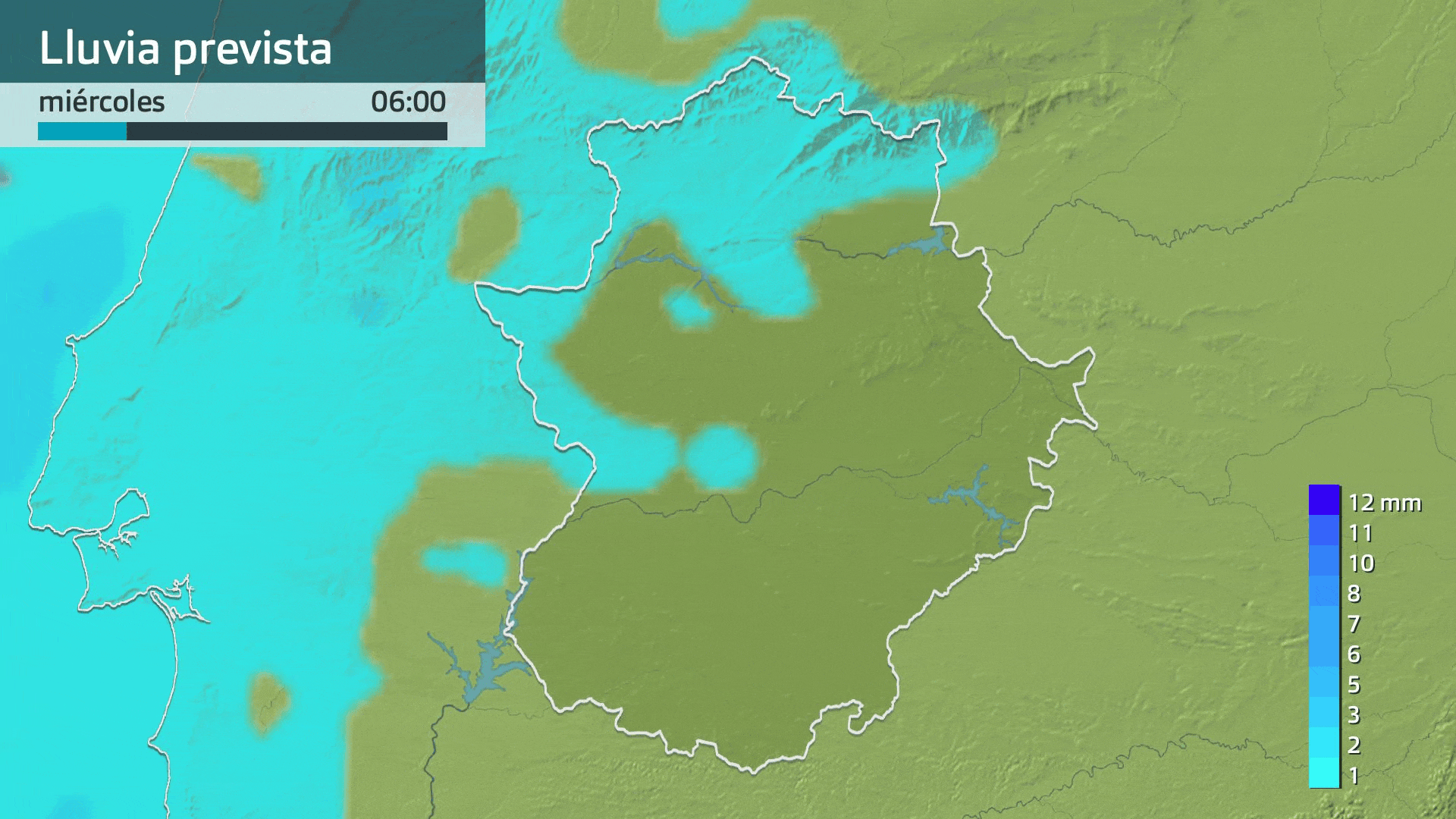 Lluvia prevista para hoy miércoles 21 de enero