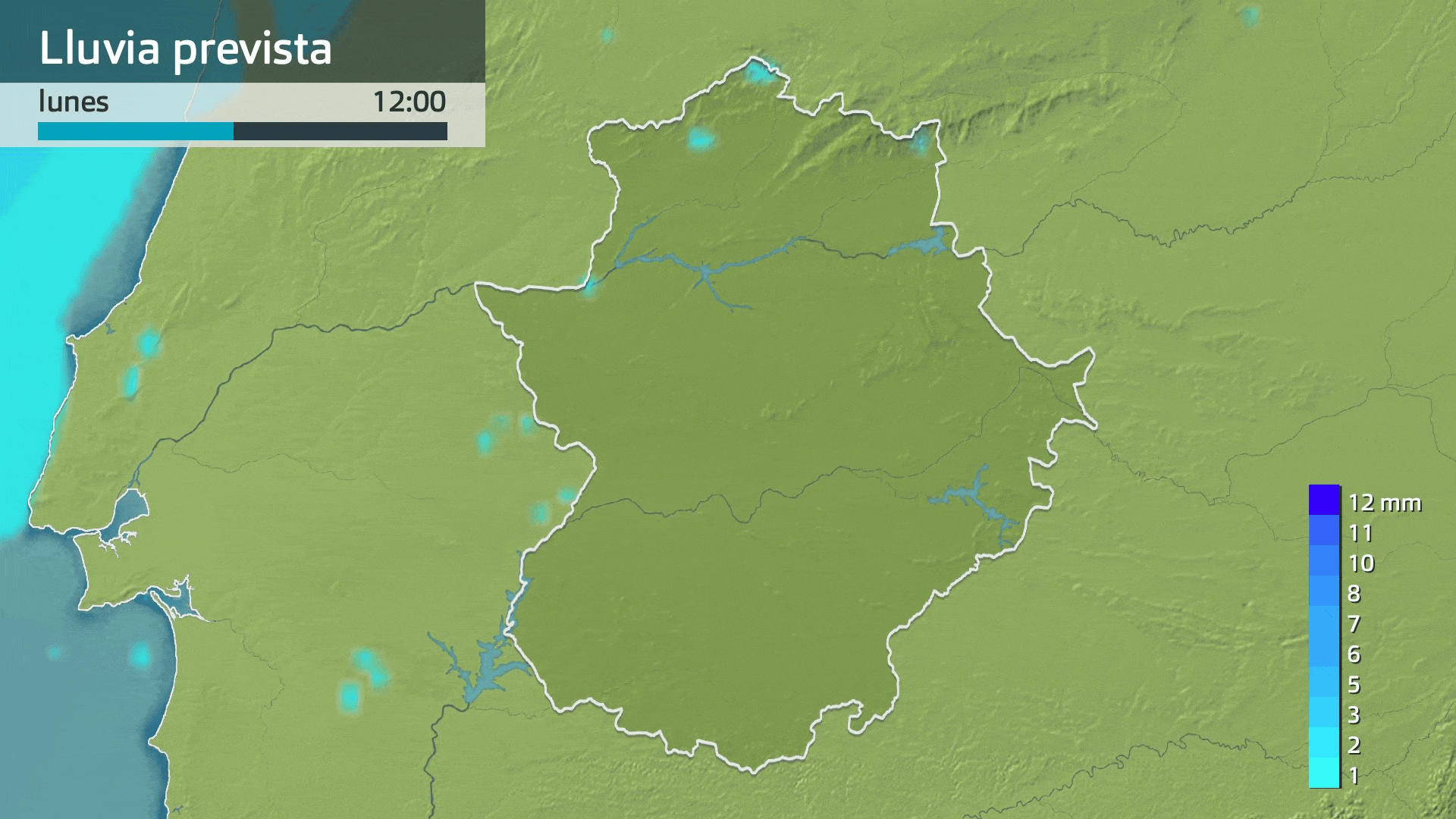 Lluvia prevista para hoy lunes 15 de diciembre