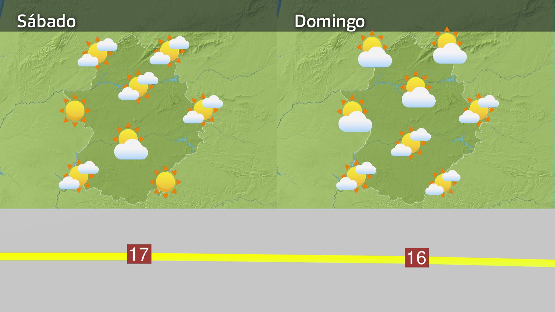 Mapa de previsión para este fin de semana