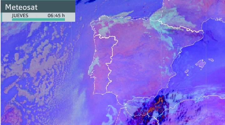 Imagen del Meteosat jueves 29 de julio 6:45 h. Fuente: Eumetsat