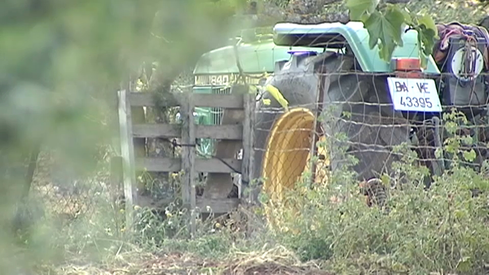 Tractor accidentado en Fuente de Cantos