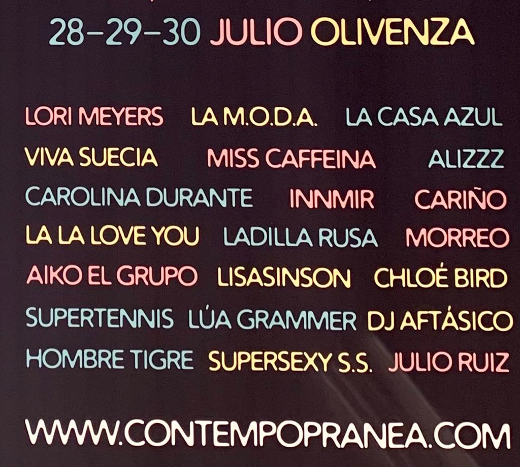 Grupos que actuarán en el 'Contempopránea' 2022