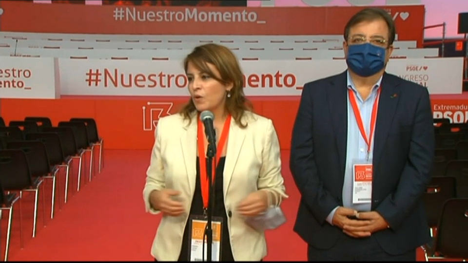 Adriana Lastra en el 13 congreso del psoe de Extremadura