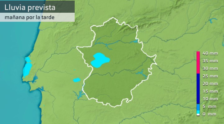 Lluvia prevista para la tarde del 8 de septiembre de 2022.