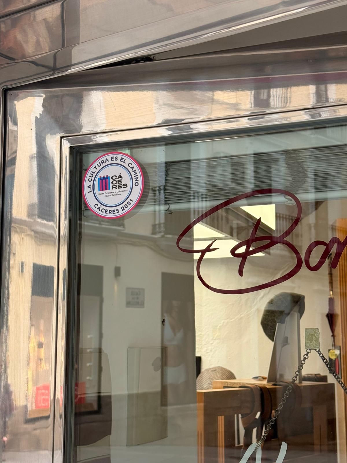 Pegatina apoyo a Cáceres Capitalidad Europea de la Cultura