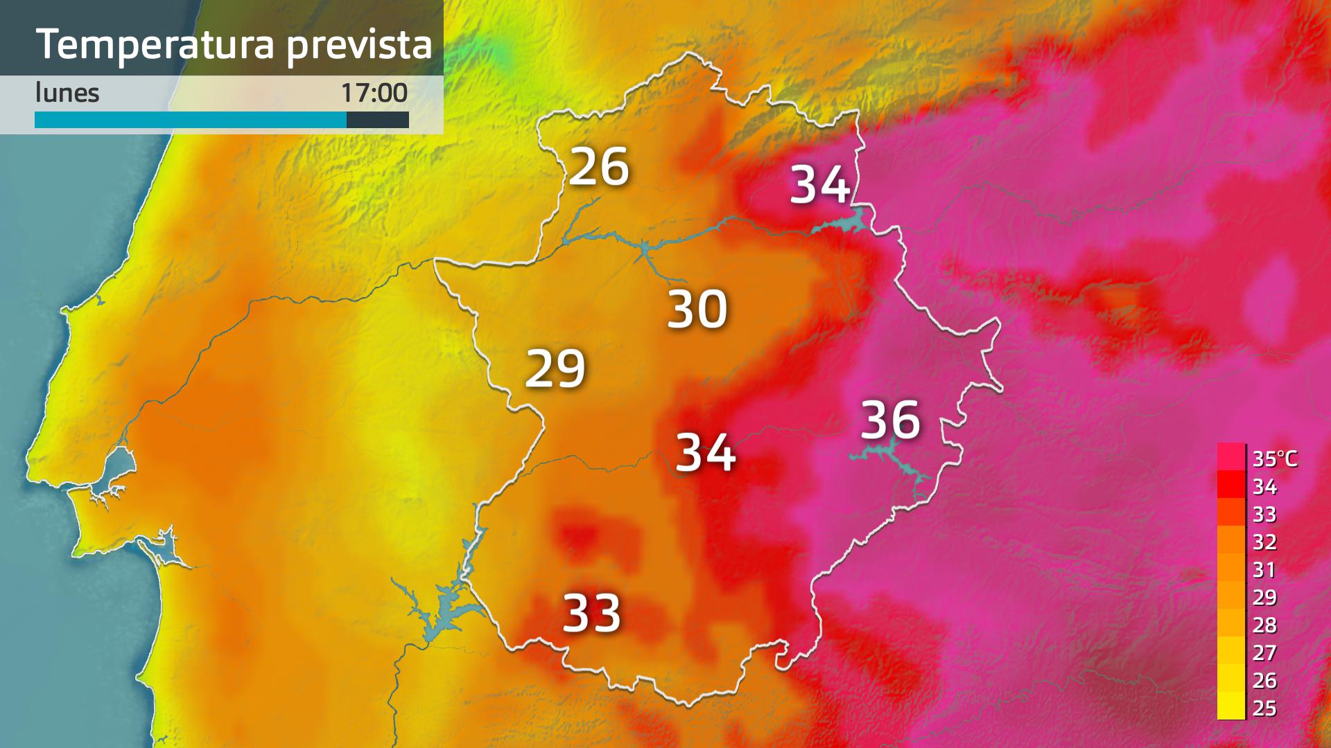 Temperatura máxima prevista