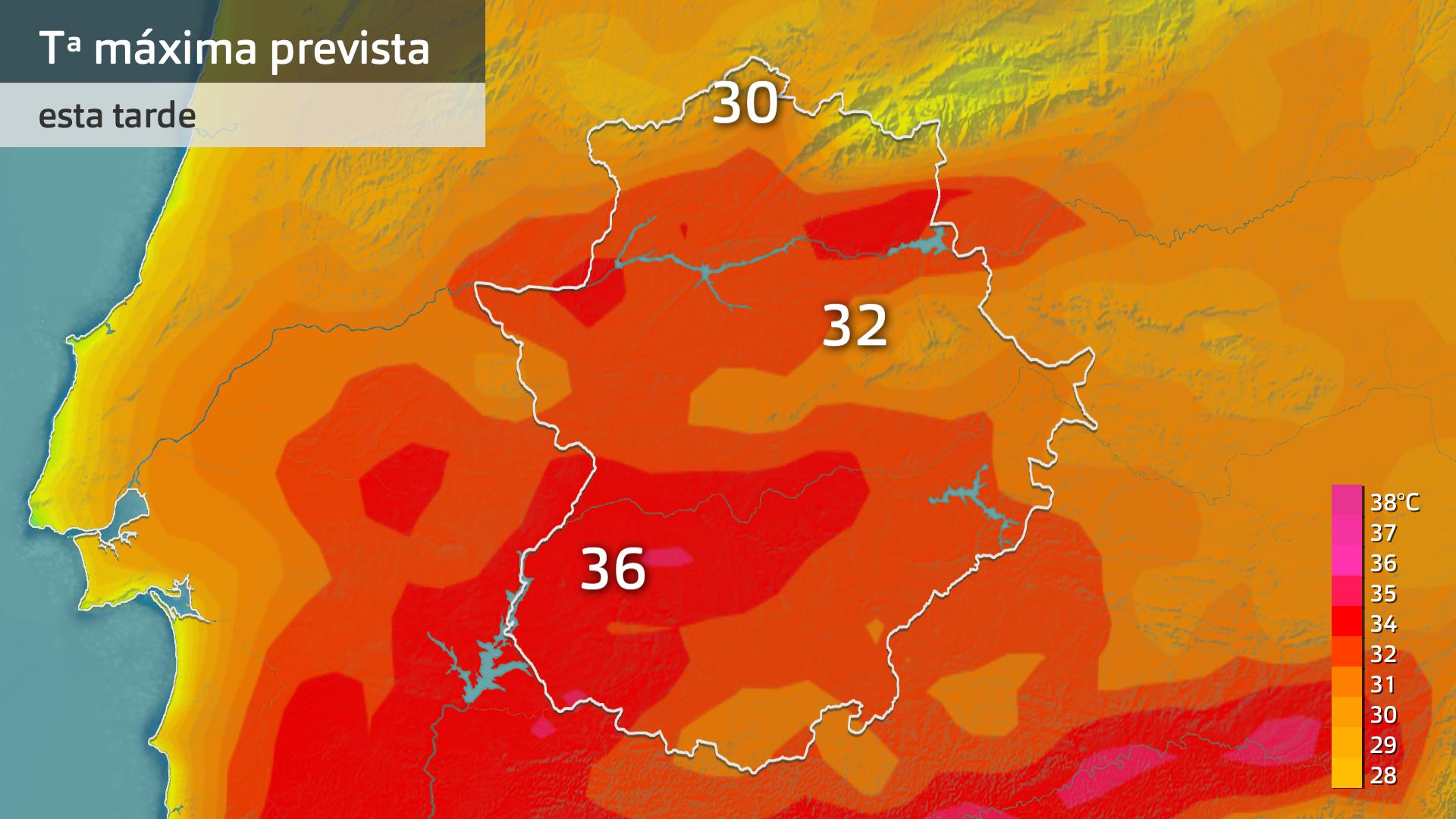 Temperatura máxima prevista para hoy lunes 2 de octubre