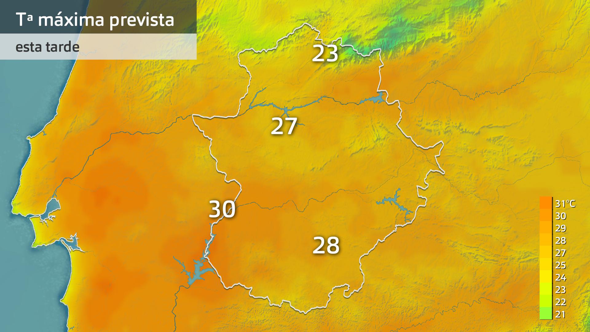 Temperatura máxima prevista para hoy jueves 9 de mayo