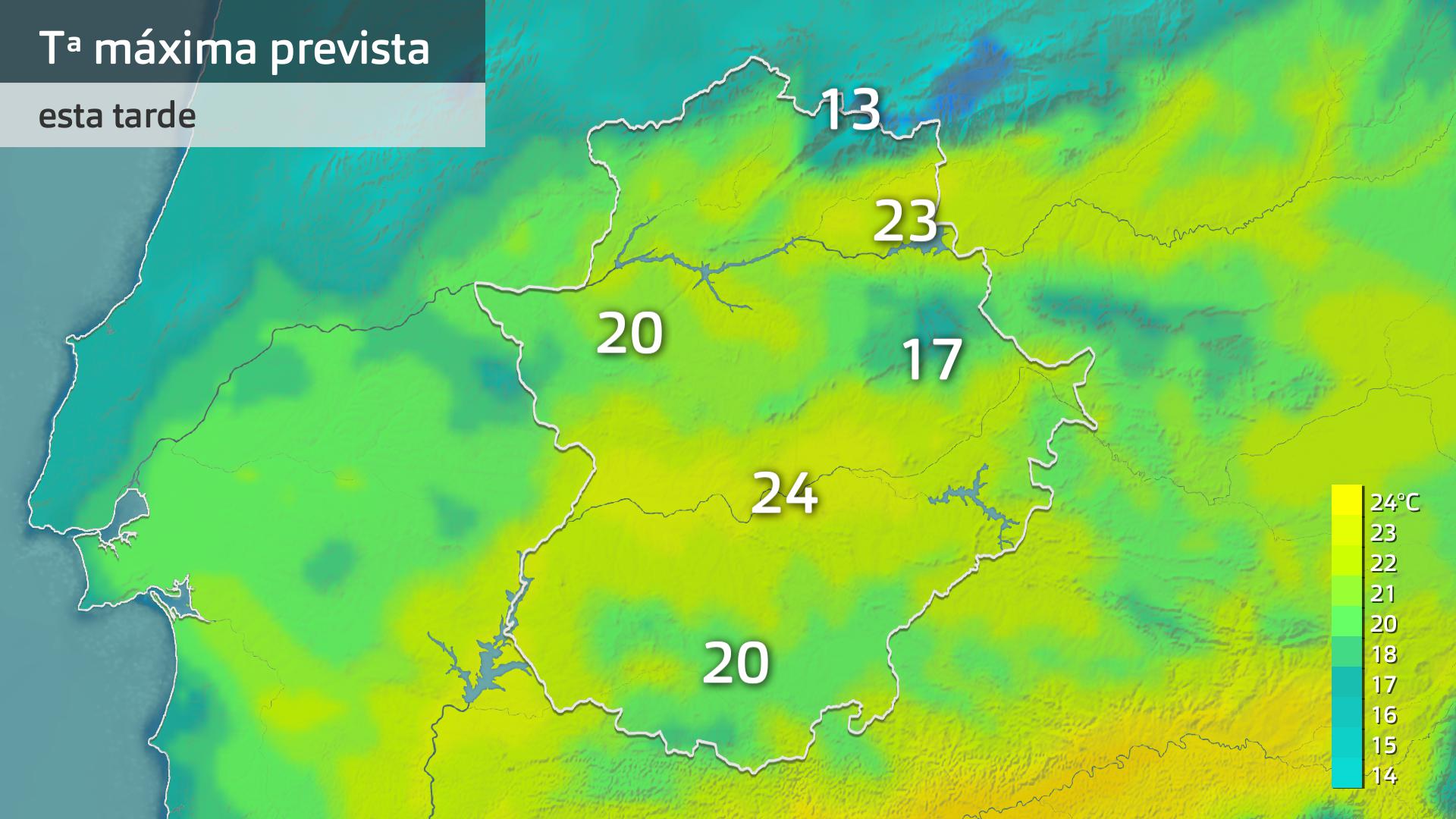Temperatura máxima prevista para hoy martes 14 de mayo