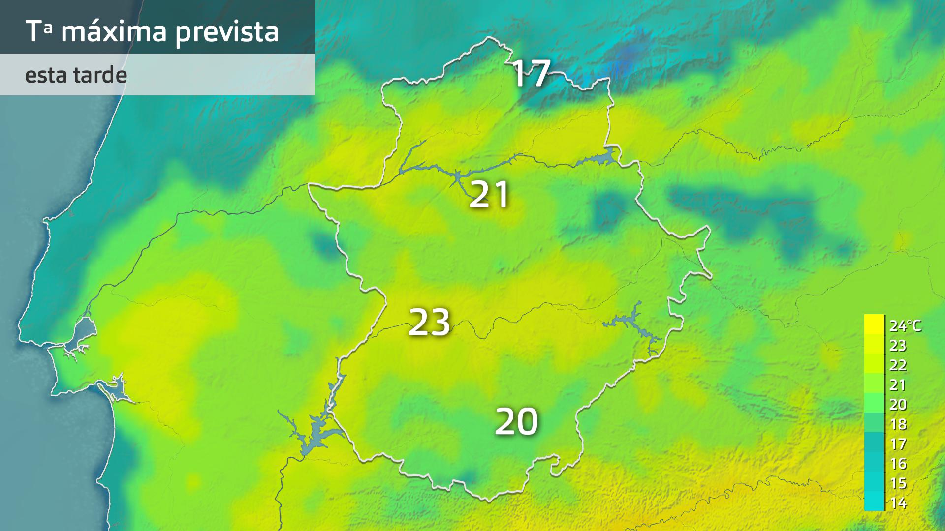 Temperatura máxima prevista para hoy viernes 17 de mayo