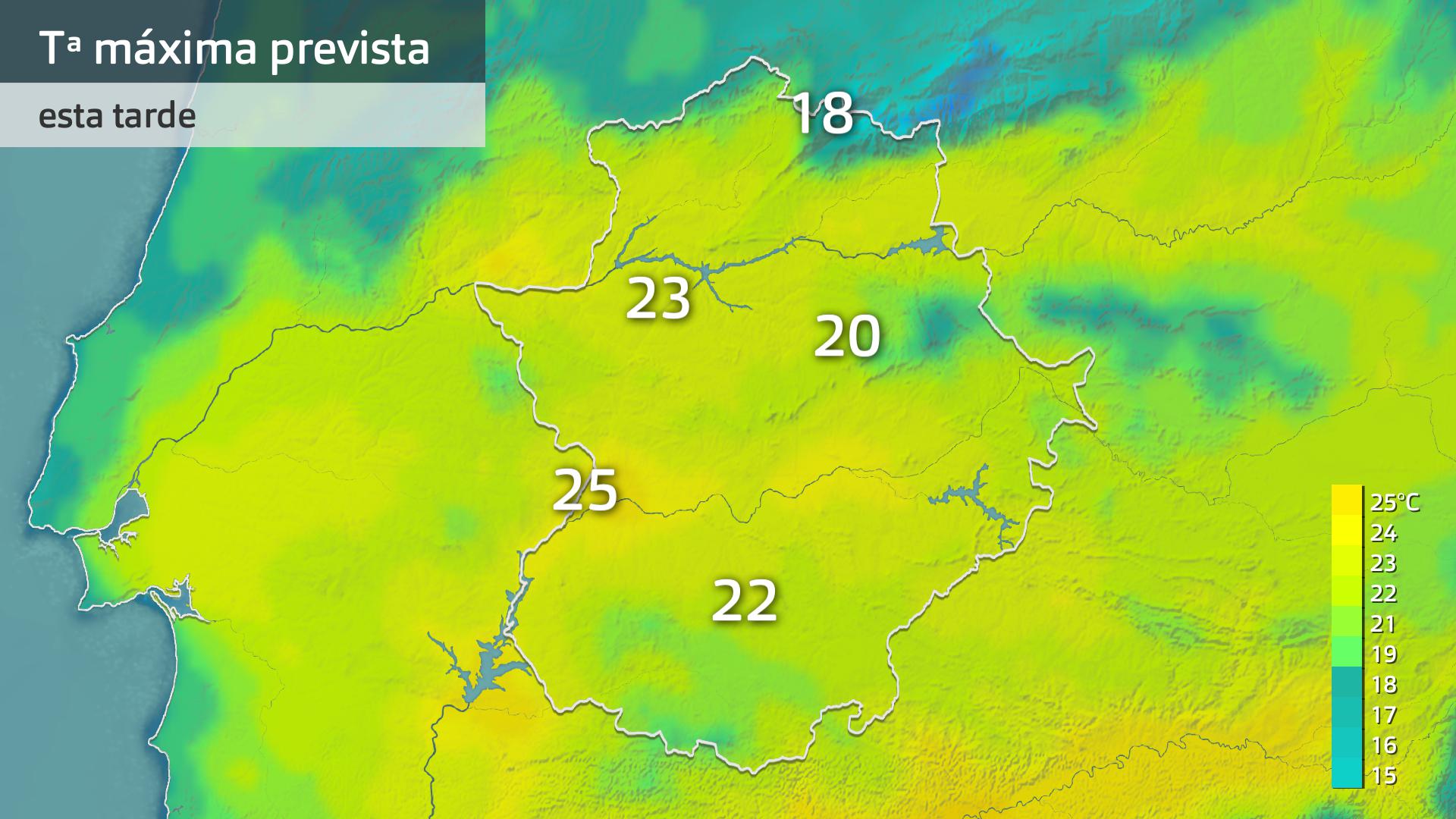 Temperatura máxima prevista para hoy lunes 20 de mayo