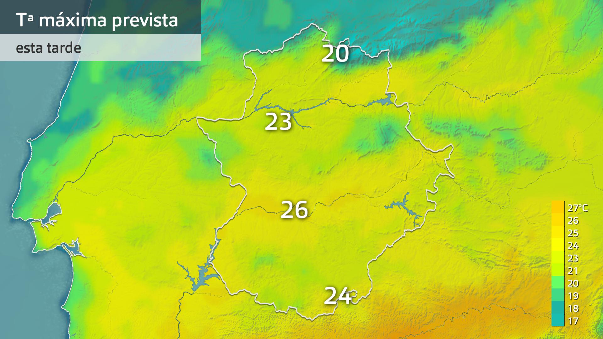 Temperatura máxima prevista para hoy miércoles 22 de mayo