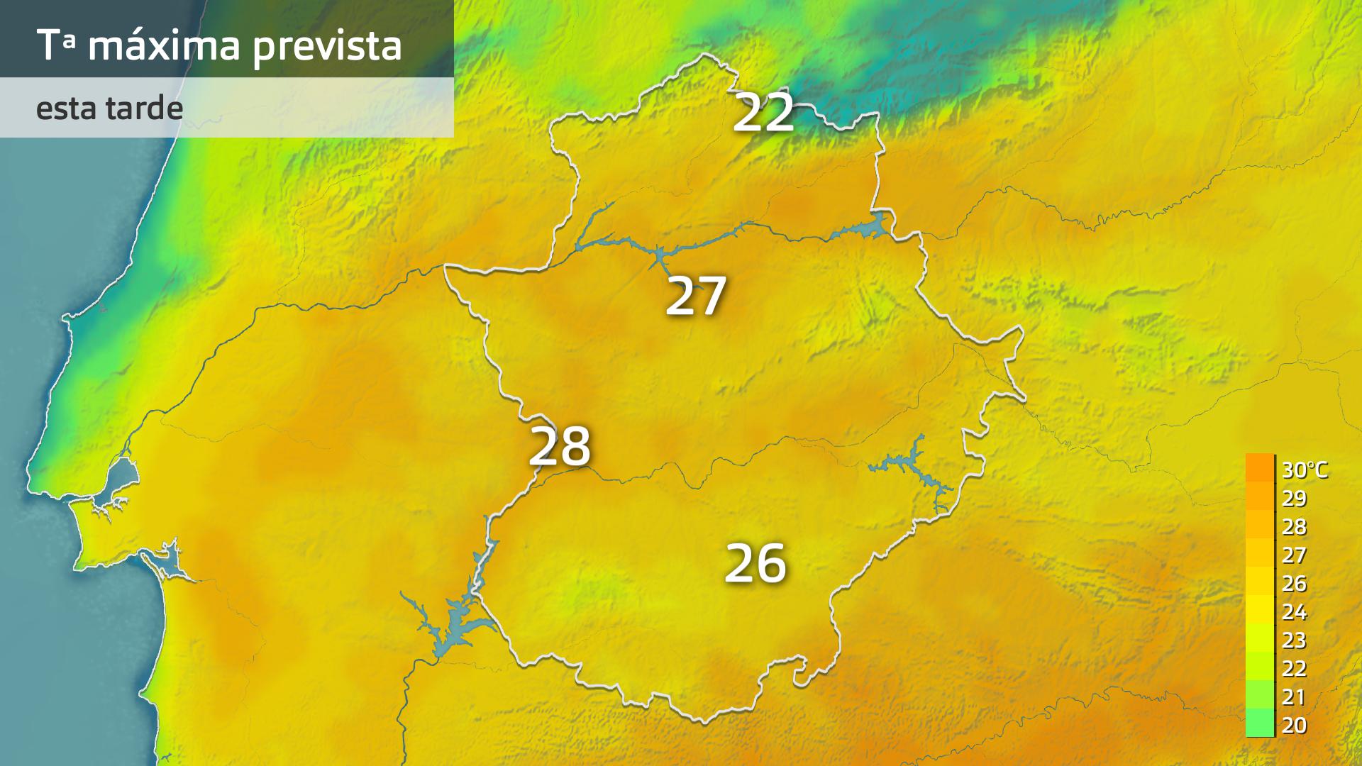 Temperatura máxima prevista para hoy jueves 23 de mayo