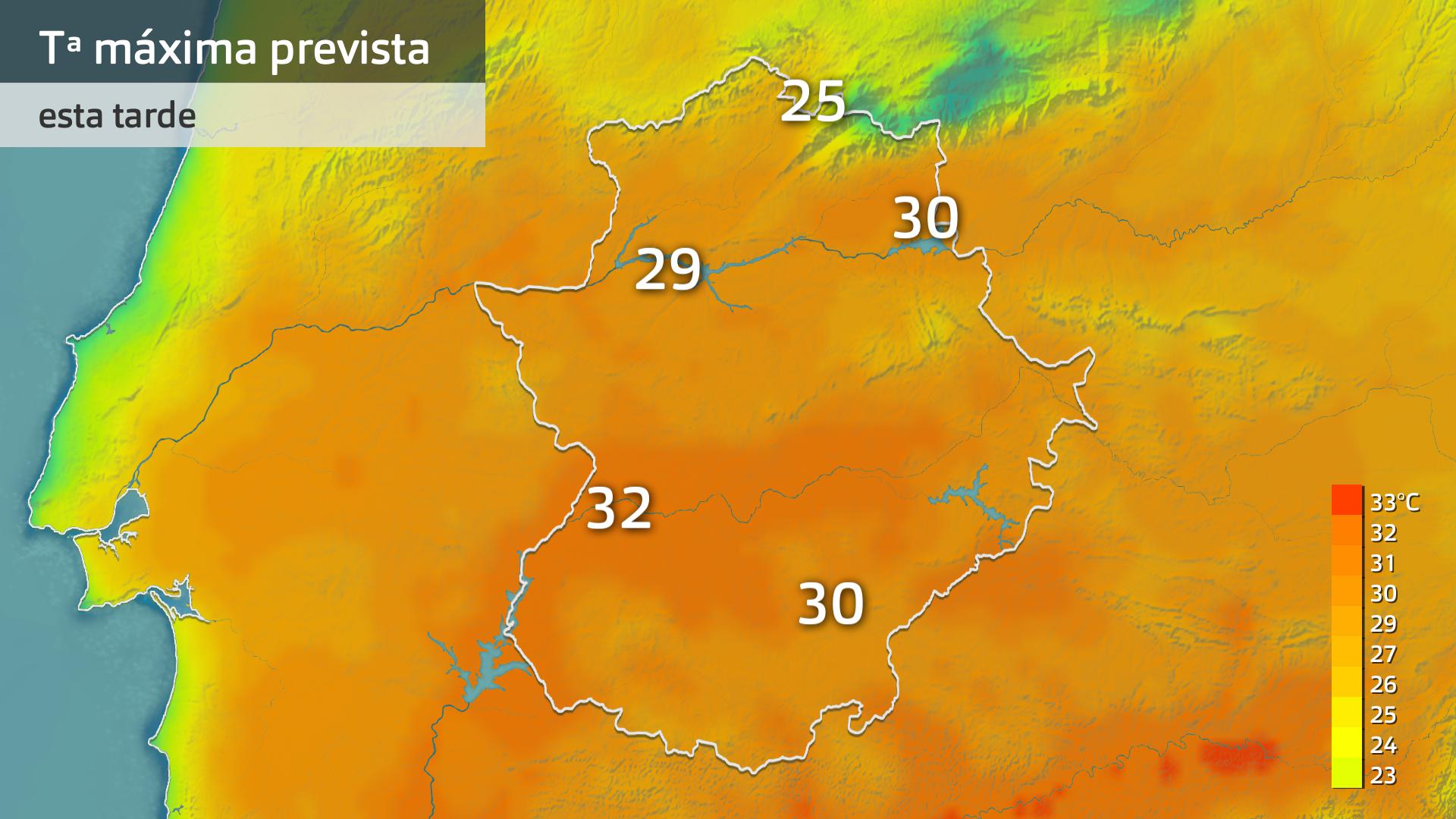Temperatura máxima prevista para hoy viernes 24 de mayo
