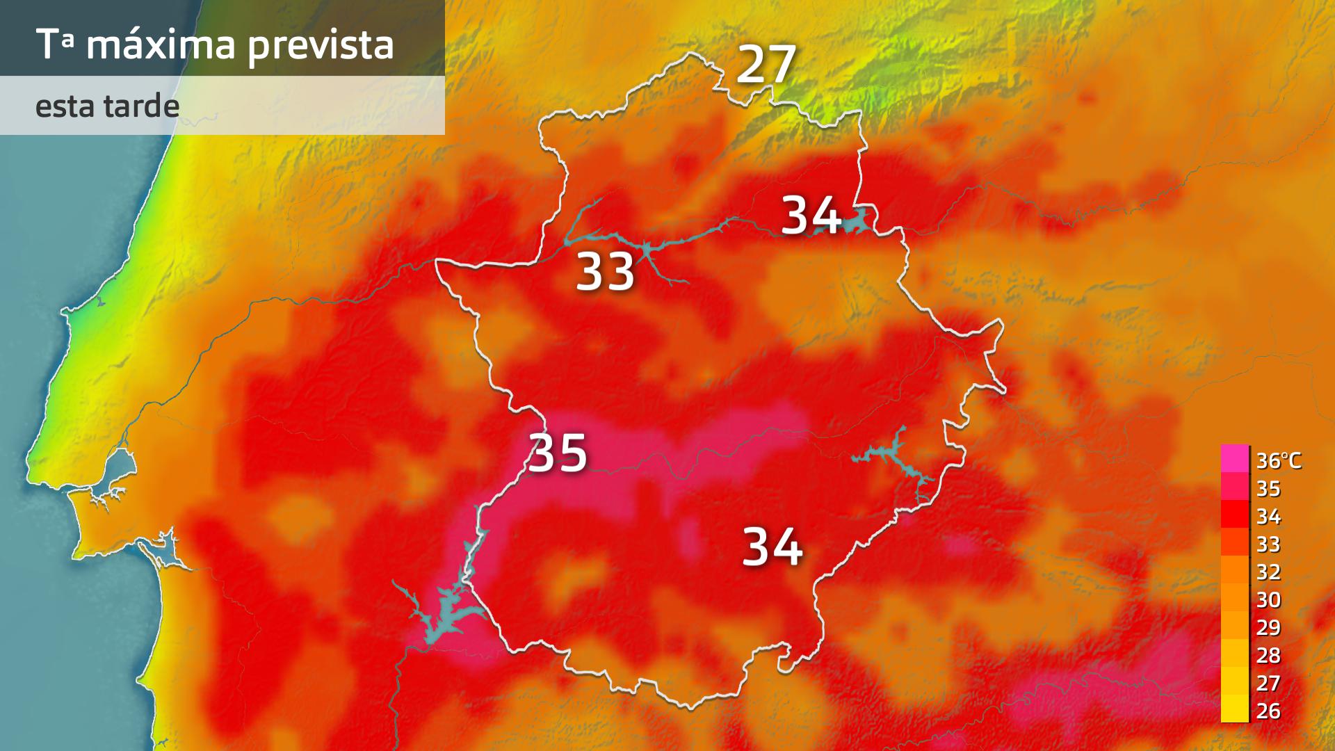 Temperatura máxima prevista para hoy martes 28 de mayo