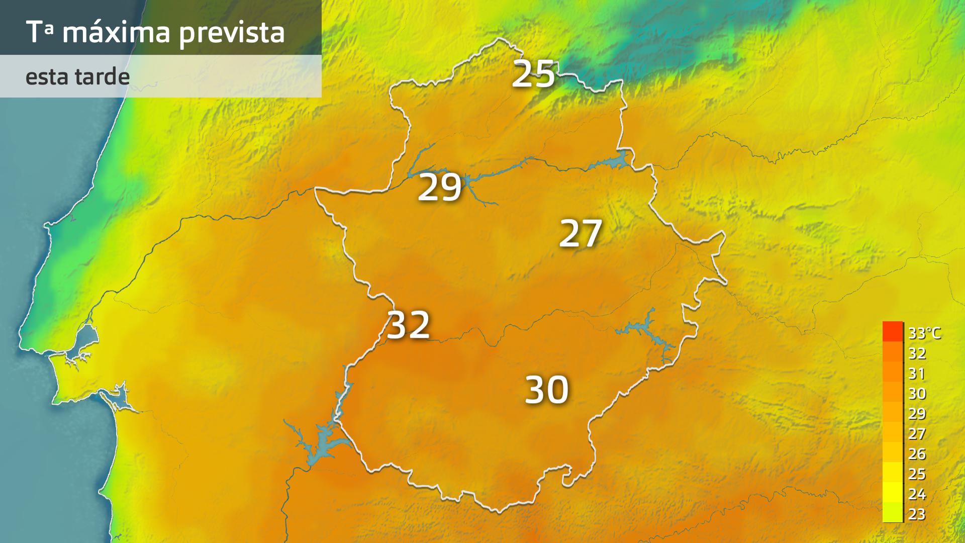 Temperatura máxima prevista para hoy miércoles 12 de junio