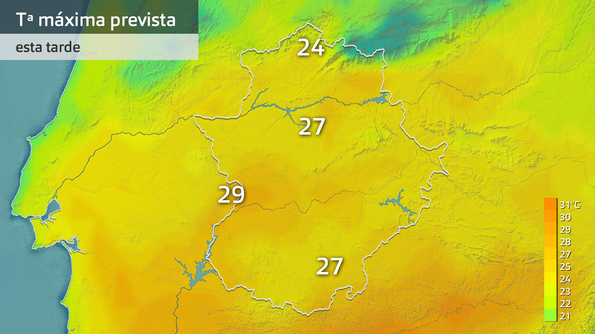 Temperatura máxima prevista para hoy viernes 4 de octubre