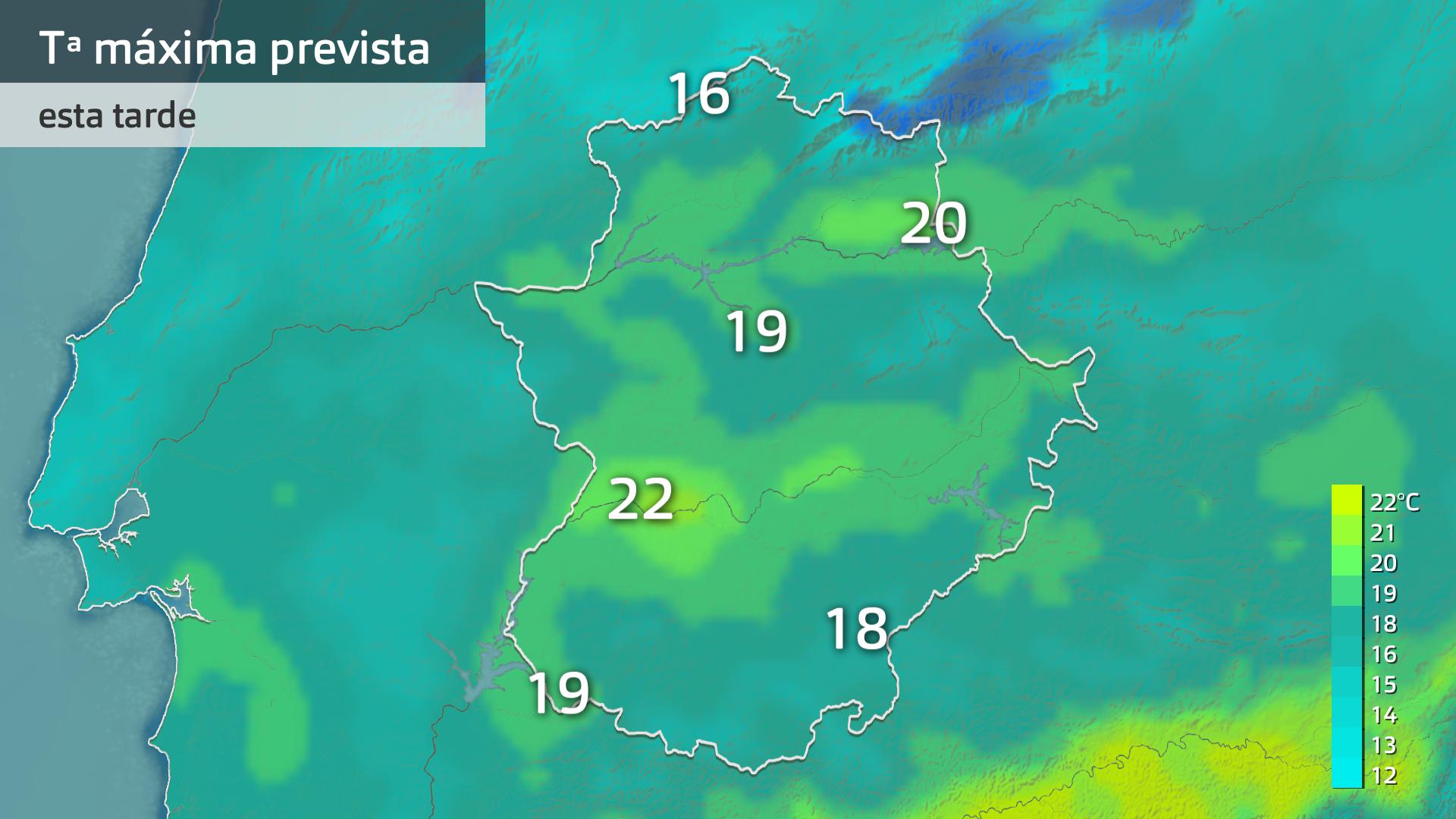 Temperatura máxima prevista para hoy miércoles 19 de marzo