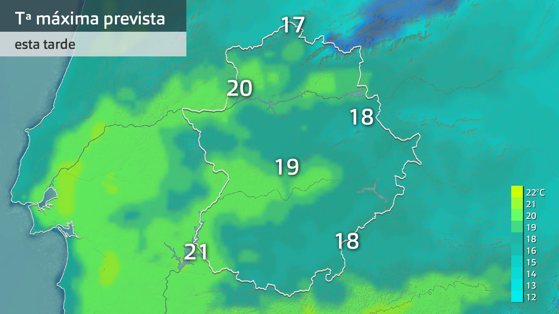 Temperatura máxima prevista para hoy miércoles 26 de marzo