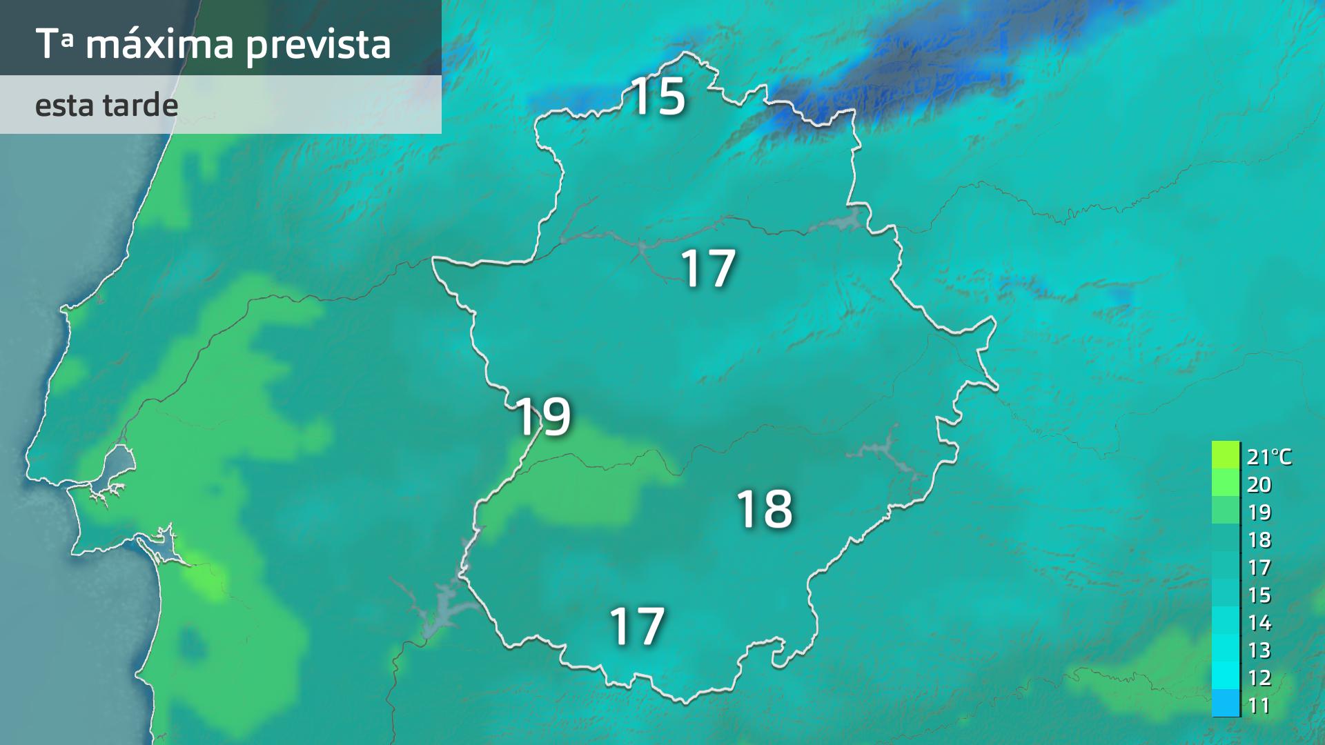 Temperatura máxima prevista para hoy jueves 3 de abril
