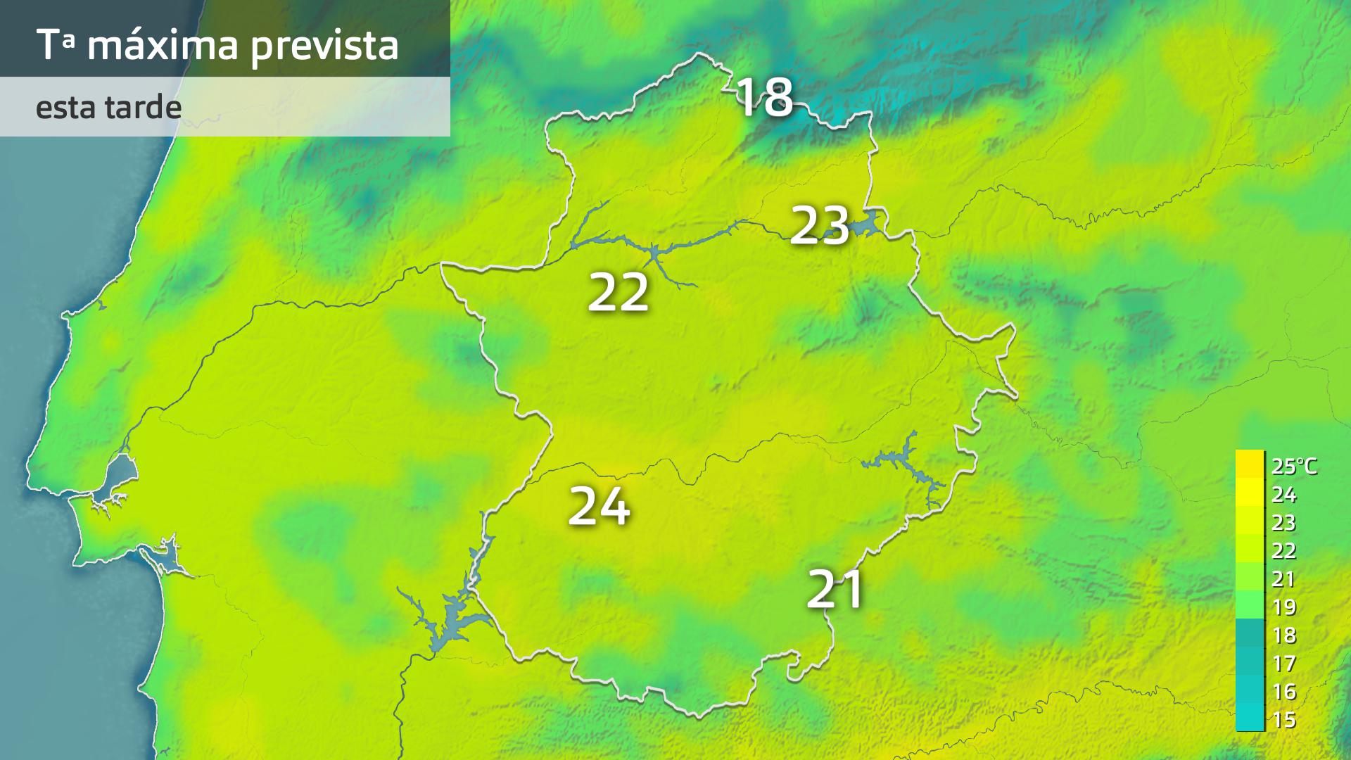 Temperatura máxima prevista para hoy lunes 7 de abril