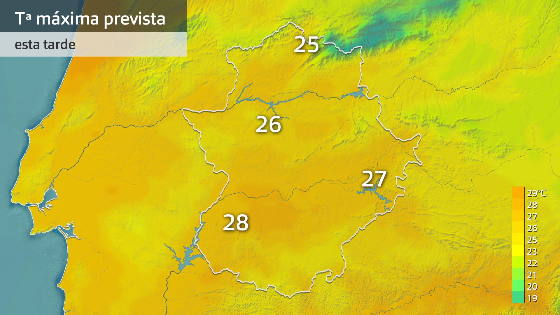 Temperatura máxima prevista para hoy miércoles 9 de abril
