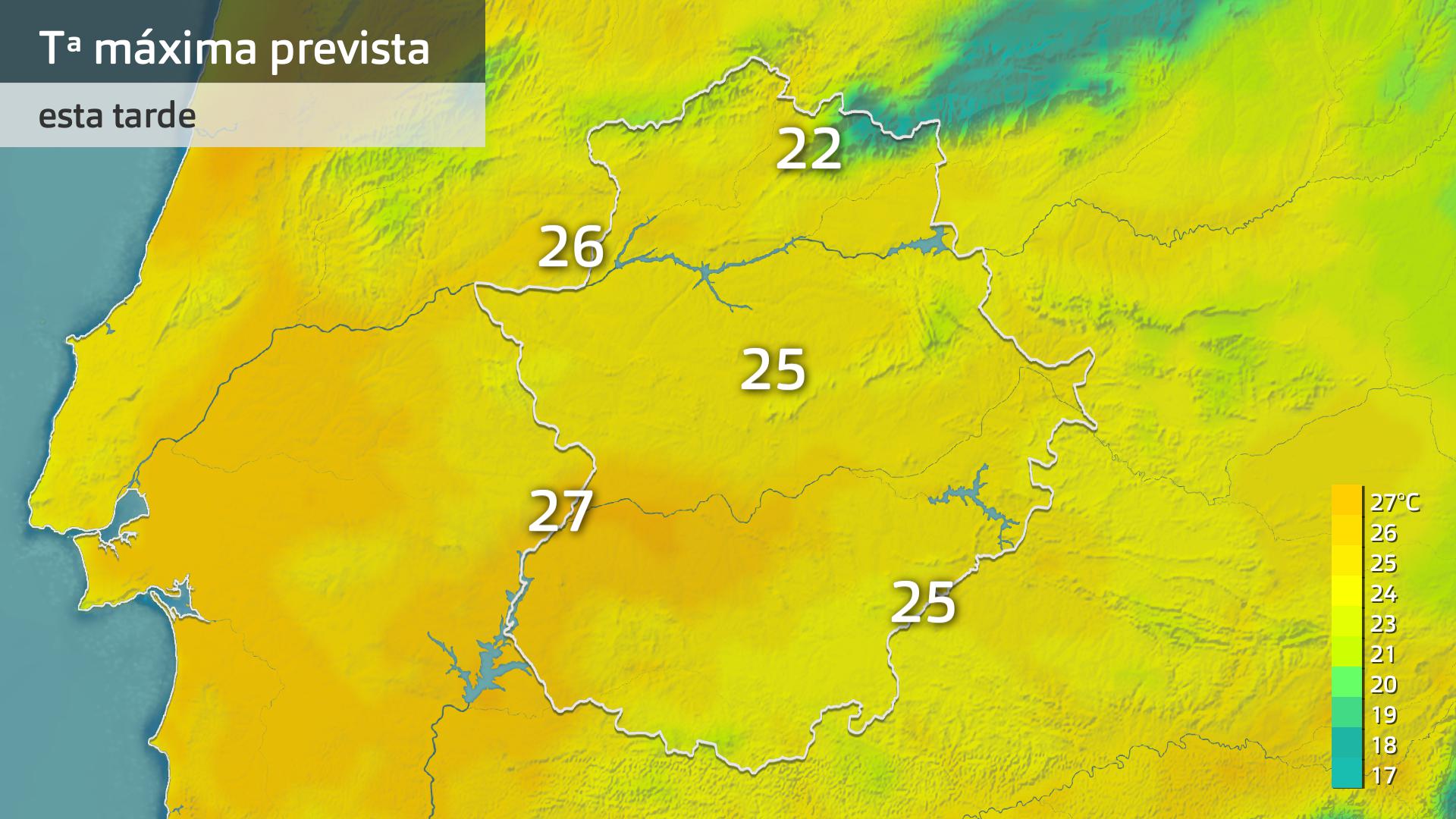 Temperatura máxima prevista para hoy jueves 10 de abril