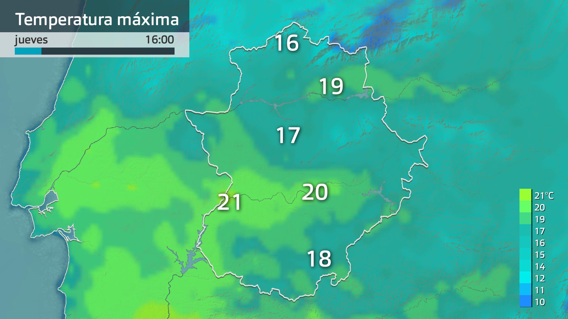 Temperatura máxima prevista