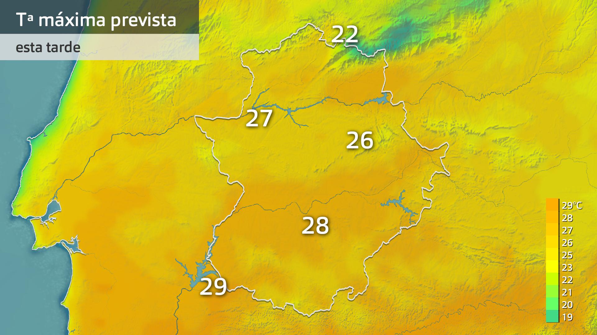 Temperatura máxima prevista para hoy jueves 24 de abril