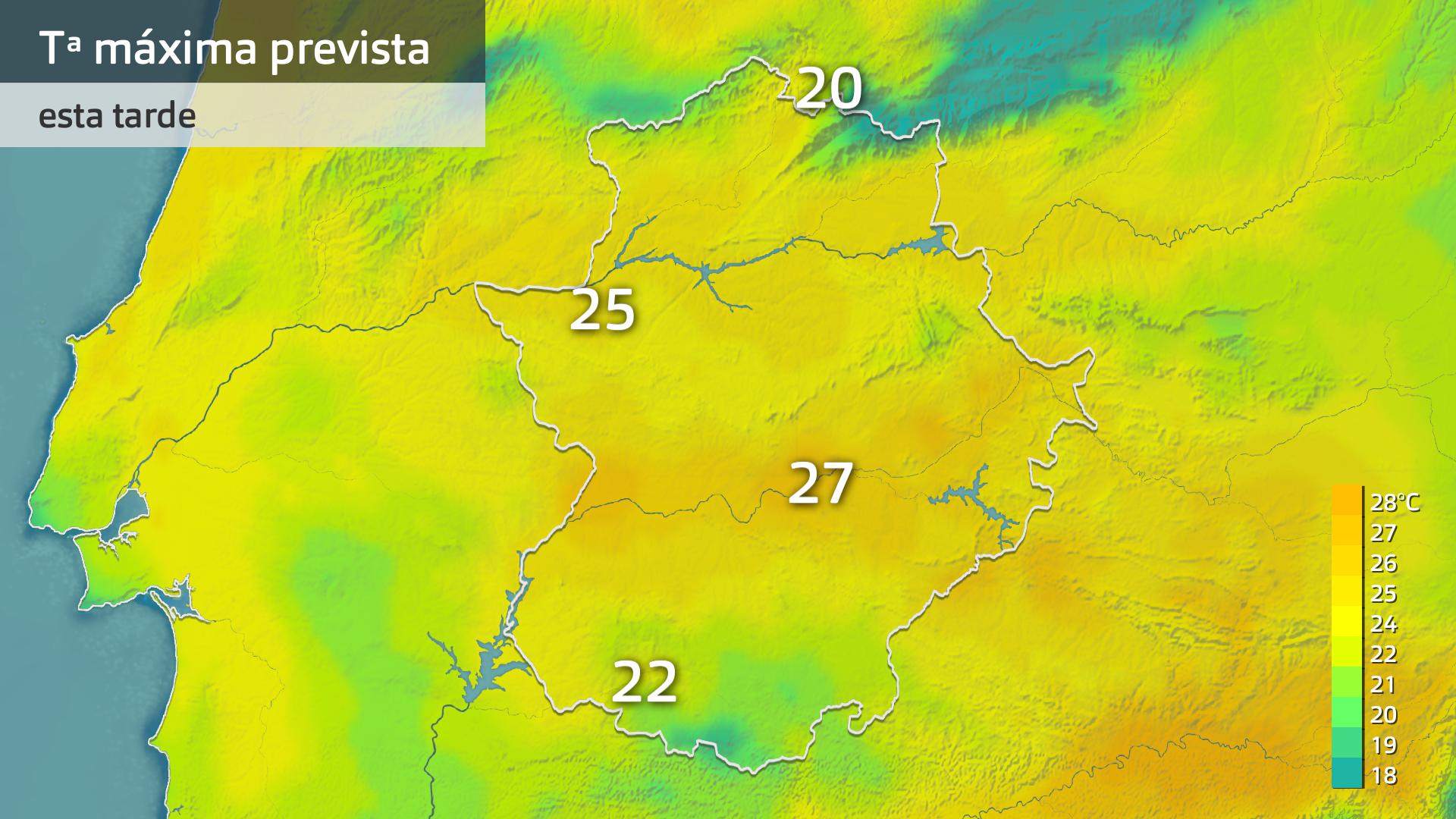 Temperatura máxima prevista para hoy martes 29 de abril
