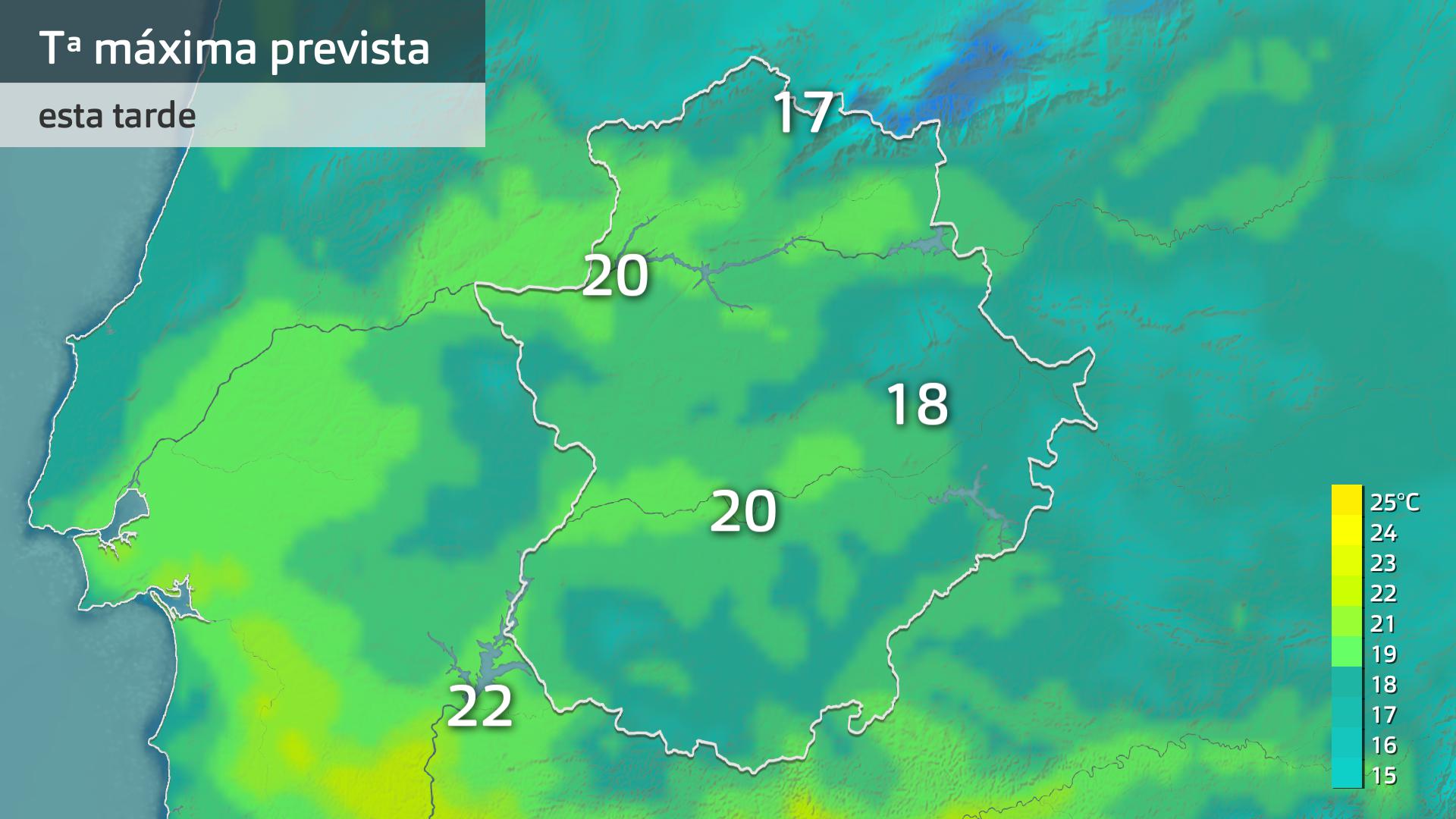 Temperatura máxima prevista para hoy lunes 5 de mayo