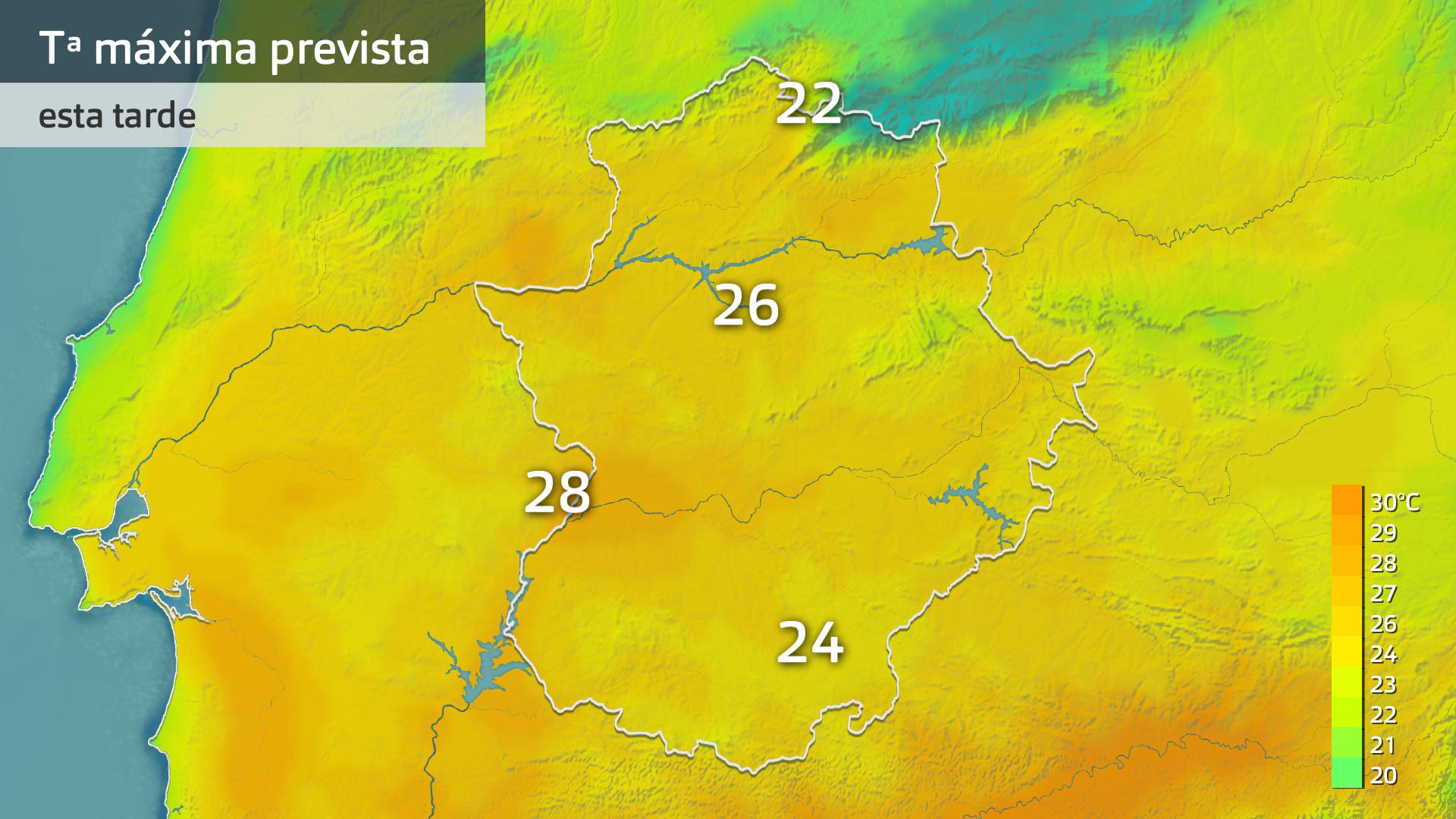 Temperatura máxima prevista para hoy martes 20 de mayo