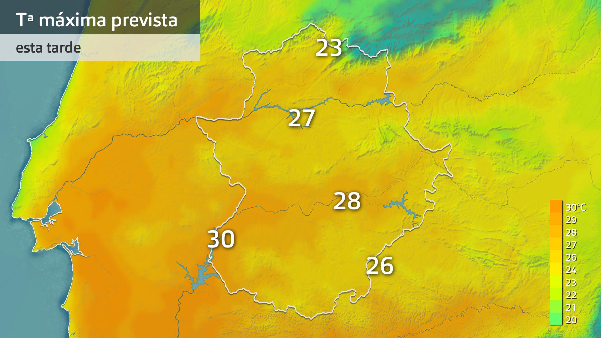 Temperatura máxima prevista para hoy viernes 23 de mayo