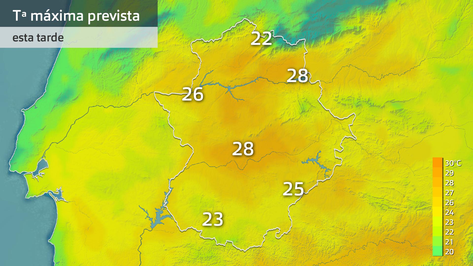 Temperatura máxima prevista para hoy martes 3 de junio