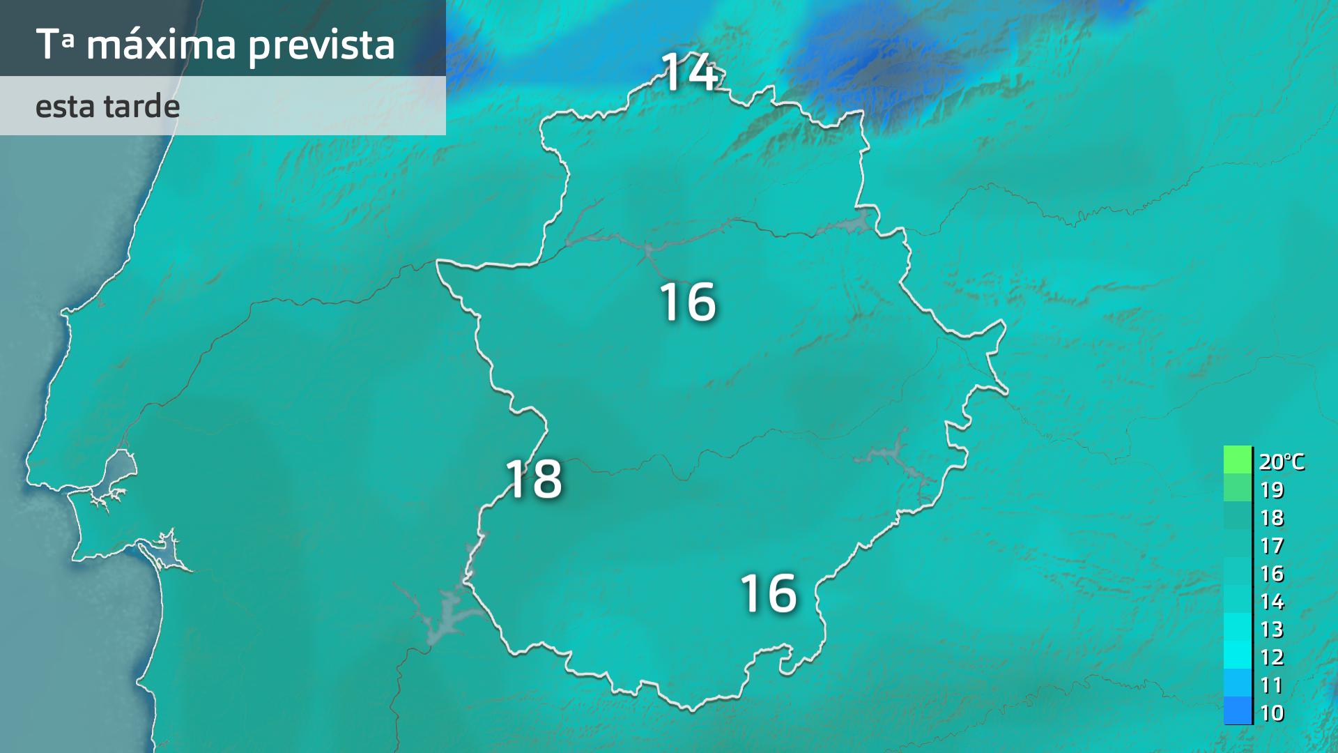 Temperatura máxima prevista para hoy viernes 16 de febrero