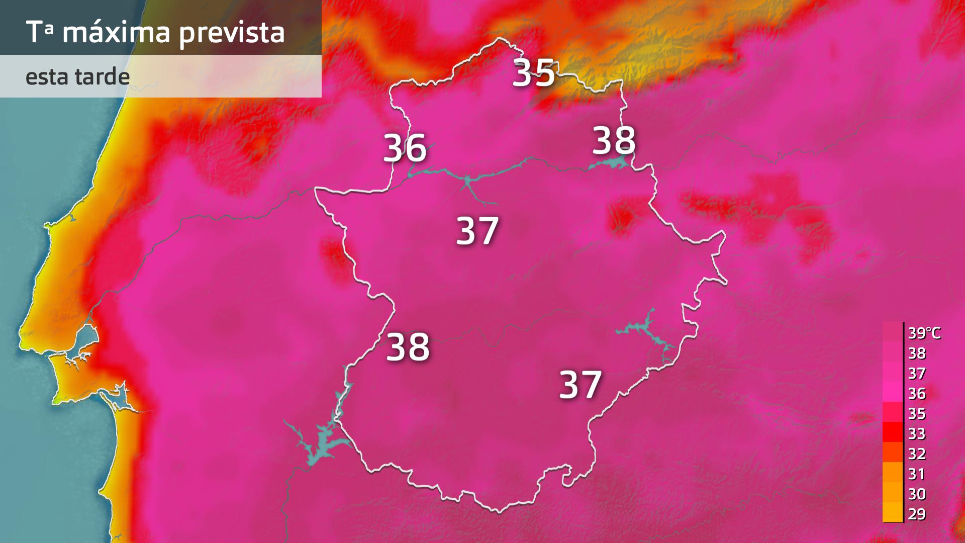 Temperatura máxima prevista para hoy miércoles 18 de junio